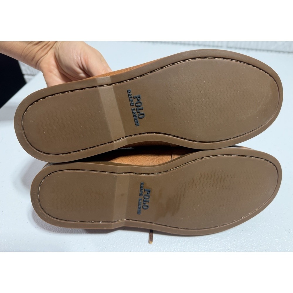 POLO RALPH LAUREN Men's Bienne Leather Boat Shoes Tan US 9 - Picture 8 of 13